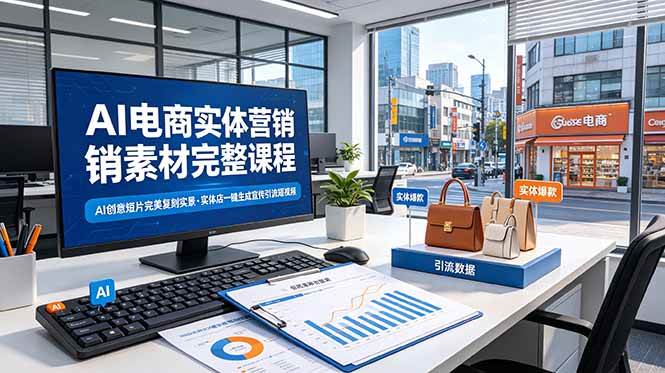 (19076期)AI电商实体营销素材完整课程,AI创意短片完美复刻实景,实体店一键生成宣传引流短视频-邪修侠 - 演示