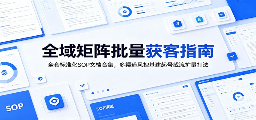 全域矩阵批量获客指南：全套标准化SOP文档合集，多渠道风控基建起号截流扩量打法-邪修侠 - 演示