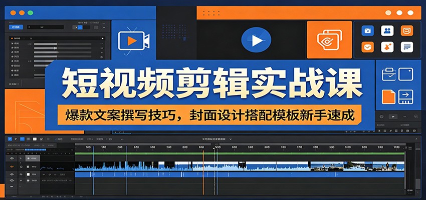 短视频剪辑实战课:爆款文案撰写技巧,封面设计搭配模板新手速成-邪修侠 - 演示