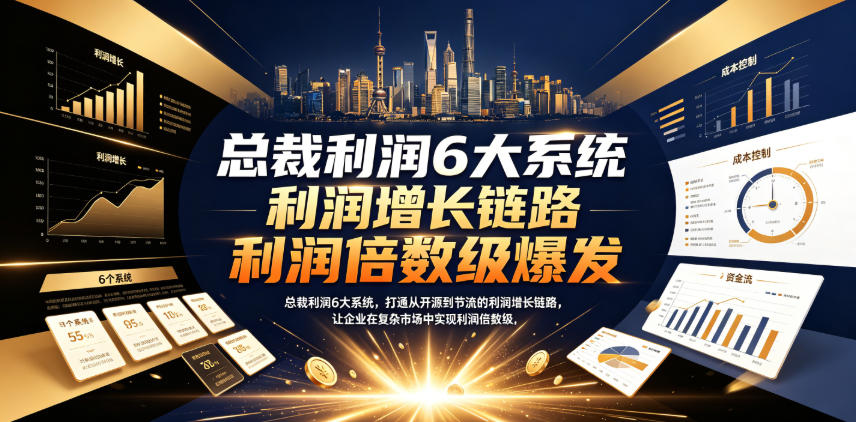 总裁利润6大系统，打通从开源到节流的利润增长链路，让企业在复杂市场中实现利润倍数级爆发-优优云网创