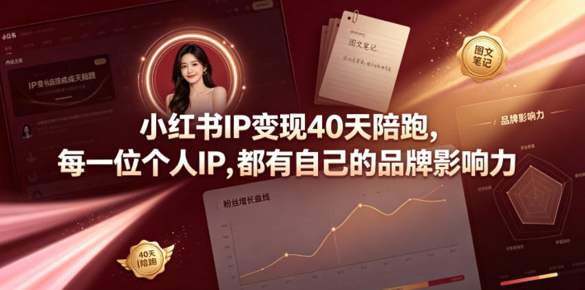 小红书IP变现40天陪跑,每一位个人IP,都有自己的品牌影响力-小栈博客