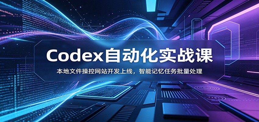 Codex自动化实战课：本地文件操控网站开发上线，智能记忆任务批量处理_一起云网创