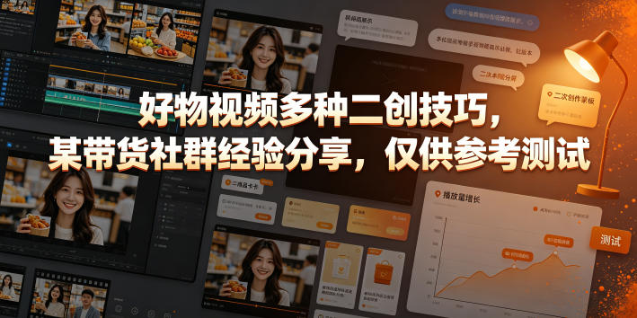 好物视频多种二创技巧，某带货社群经验分享，仅供参考测试-小栈博客