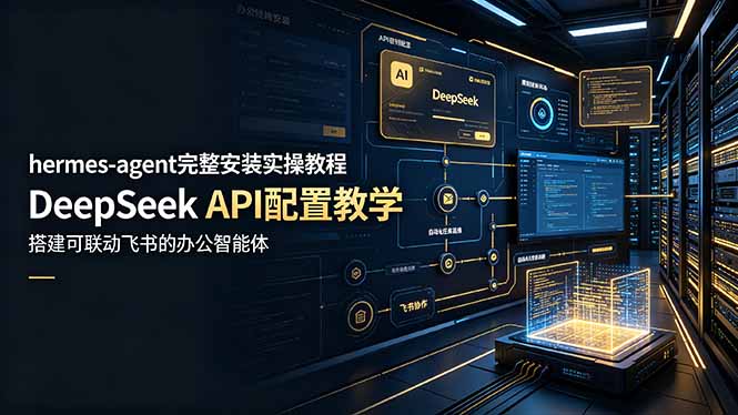 hermes-agent完整安装实操教程,DeepSeek API配置教学,搭建可联动飞书的办公智能体-羽桐社资源站
