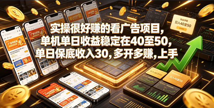 实操很好賺的看广告项目，单机单日收益稳定在40至50，单日保底收入30，多开多賺，上手就能变现【揭秘】-小栈博客