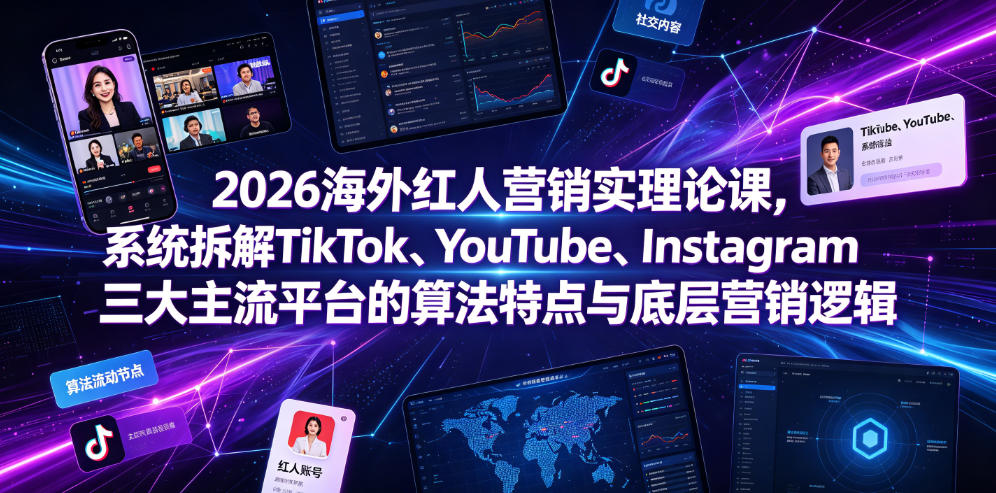 2026海外红人营销实理论课，系统拆解TikTok、YouTube、Instagram三大主流平台的算法特点与底层营销逻辑-小栈博客