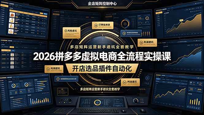 (19136期)2026拼多多虚拟电商全流程实操课,开店选品插件自动化,多店矩阵运营新手避坑全套教学-邪修侠 - 演示