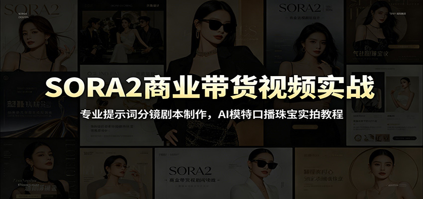 SORA2商业带货视频实战：专业提示词分镜剧本制作，AI模特口播珠宝实拍教程-邪修侠 - 演示