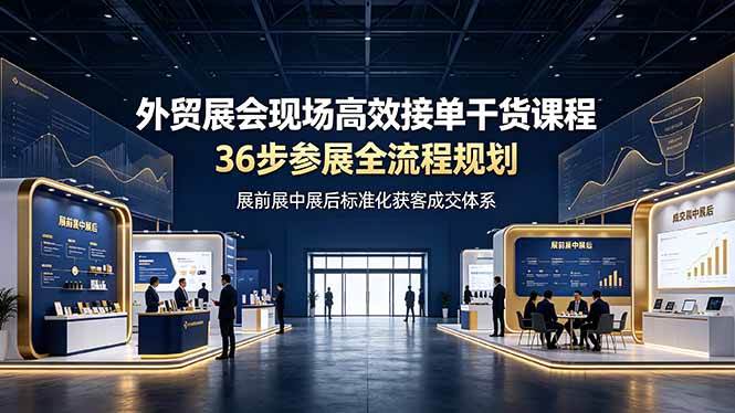 （19157期）外贸展会现场高效接单干货课程，36步参展全流程规划，展前展中展后标准化获客成交体系-小栈博客测试网