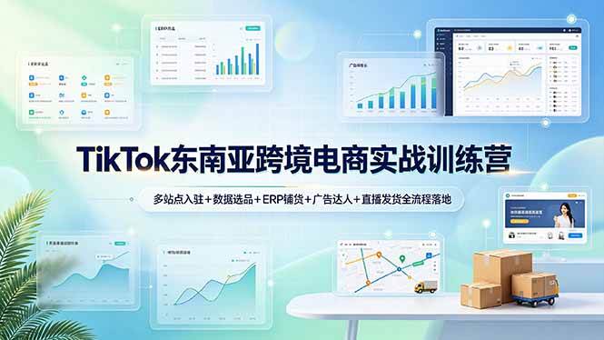 (19155期)TikTok东南亚跨境电商实战训练营:多站点入驻+数据选品+ERP铺货+广告达人+直播发货全流程落地 (19155期)TikTok东南亚跨境电商实战训练营:多站点入驻+数据选品+ERP铺货+广告达人+直播发货全流程落地
