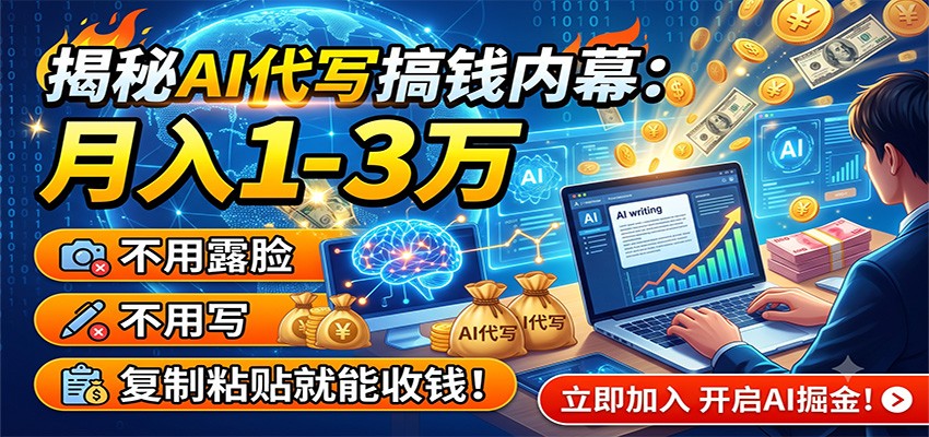 揭秘AI代写搞钱内幕：月入1-3万，不用露脸不用写，复制粘贴就能收钱！-小栈博客