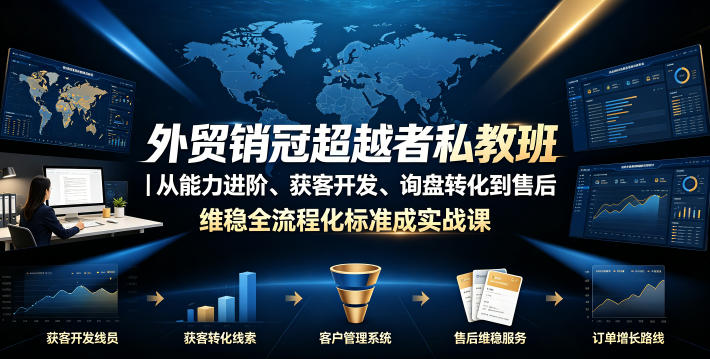 外贸销冠超越者私教班|从能力进阶、获客开发、询盘转化到售后维稳全流程标准化成交实战课-小栈博客
