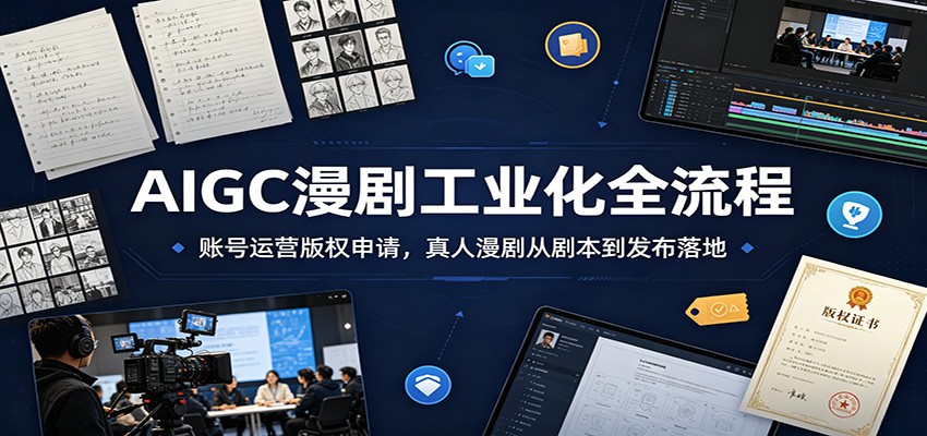 AIGC漫剧工业化全流程：账号运营版权申请，真人漫剧从剧本到发布落地-邪修侠 - 演示
