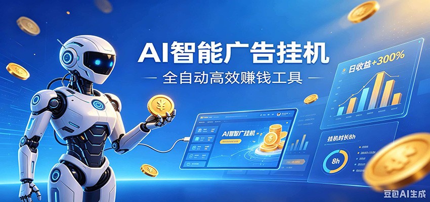 AI智能广告挂机,小白轻松上手,在家自动赚收益-小白项目网