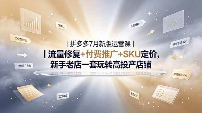 （19167期）2026拼多多掘金运营私教大课-7月，流量推广定价申诉全覆盖，一套打法稳定店铺长期出单-邪修侠 - 演示