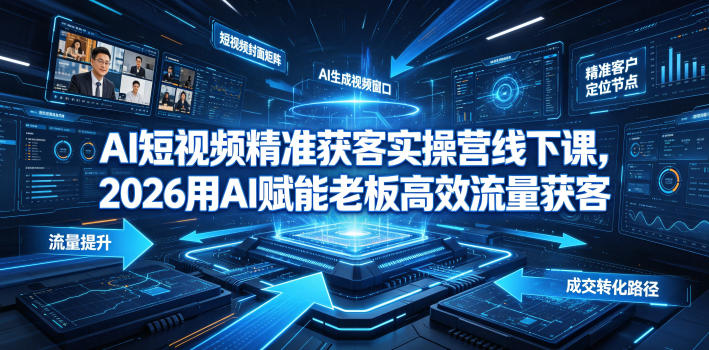 AI短视频精准获客实操营6月10-14号线下课,2026用AI赋能老板高效流量获客-小栈博客