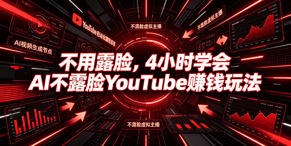 不用露脸，4小时学会AI不露脸YouTube賺钱玩法【原创双语字幕】-情久项目网