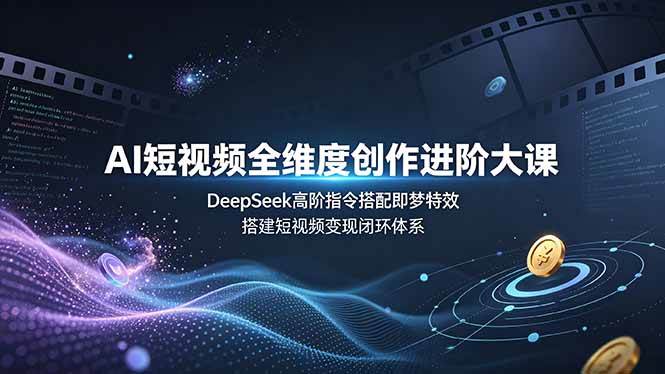（19153期）AI短视频全维度创作进阶大课，DeepSeek高阶指令搭配即梦特效，搭建短视频变现闭环体系-小栈博客测试网