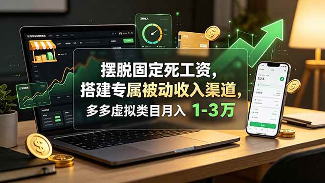 (19166期)摆脱固定死工资,搭建专属被动收入渠道,多多虚拟类目月入 1-3 万-邪修侠 - 演示