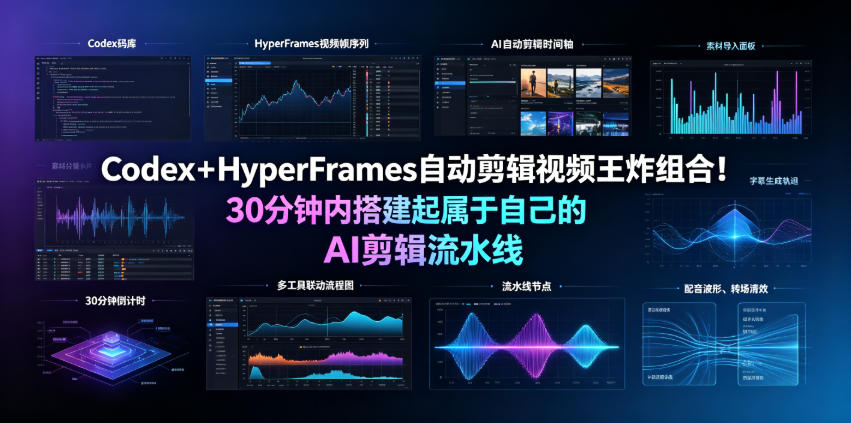Codex+HyperFrames自动剪辑视频王炸组合!30分钟内搭建起属于自己的AI剪辑流水线(完整版实操教程手册)-情久项目网