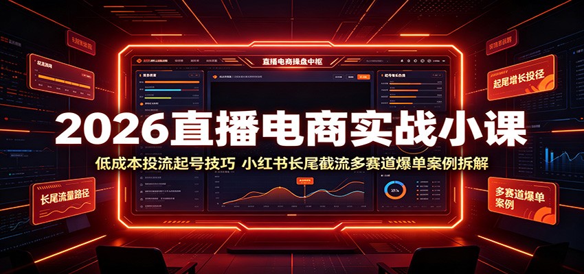 2026直播电商实战小课：低成本投流起号技巧，小红书长尾截流多赛道爆单案例拆解-邪修侠 - 演示