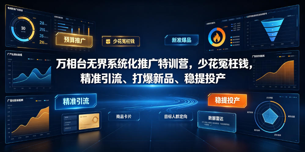 万相台无界系统化推广特训营VI0.0,少花冤枉钱,精准引流、打爆新品、稳提投产(全程录音+字幕)-小白项目网