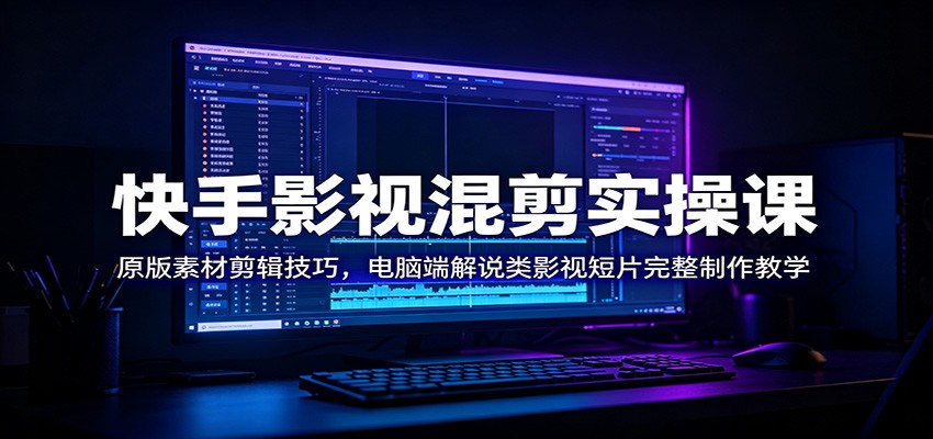 快手影视混剪实操课：原版素材剪辑技巧，电脑端解说类影视短片完整制作教学-邪修侠 - 演示