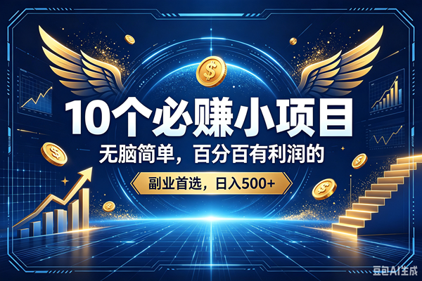 （19192期）15个必赚的小项目，百分百赚元子的，无脑简单，副业首选，日入500+-情久项目网