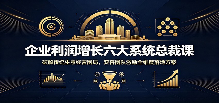 企业利润增长六大系统总裁课:破解传统生意经营困局,获客团队激励全维度落地方案-羽桐社资源站