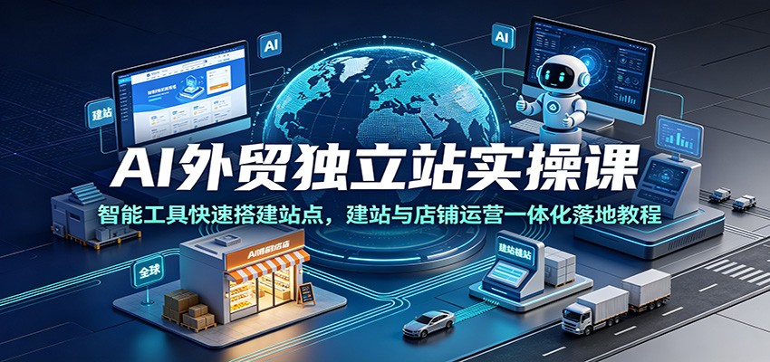 AI外贸独立站实操课：智能工具快速搭建站点，建站与店铺运营一体化落地教程-情久项目网