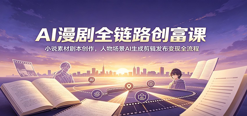 AI漫剧全链路创富课：小说素材剧本创作，人物场景AI生成剪辑发布变现全流程-邪修侠 - 演示