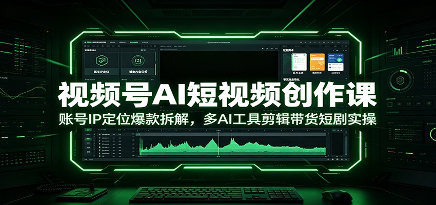 视频号AI短视频创作课:账号IP定位爆款拆解,多AI工具剪辑带货短剧实操-邪修侠 - 演示