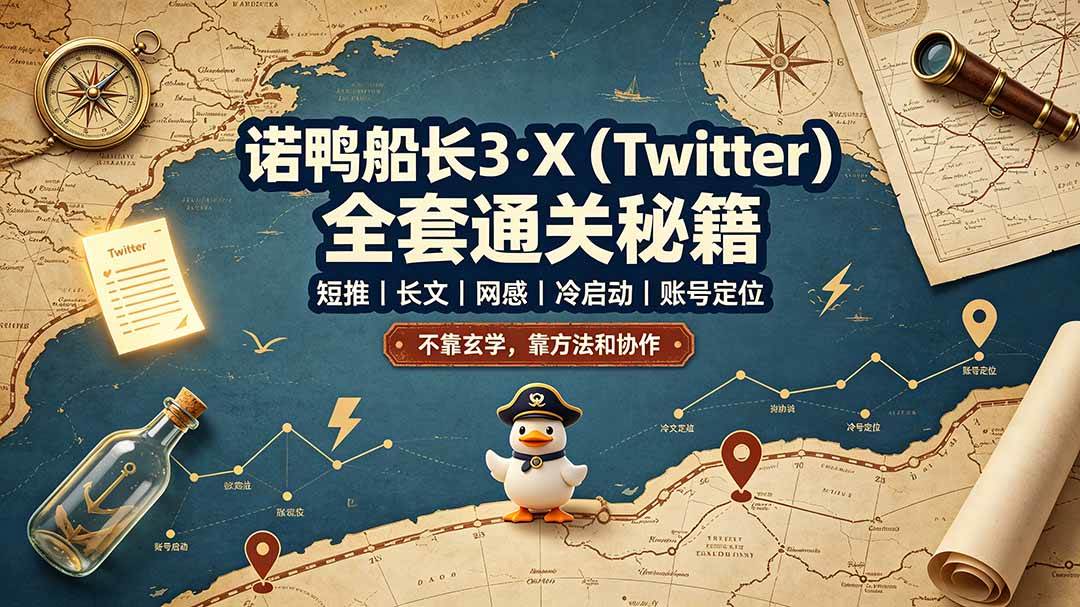 (19215期)诺鸭船长3·X(Twitter)全套通关秘籍,短推、长文、网感、冷启动、账号定位,不靠玄学,靠方法和协作-邪修侠 - 演示