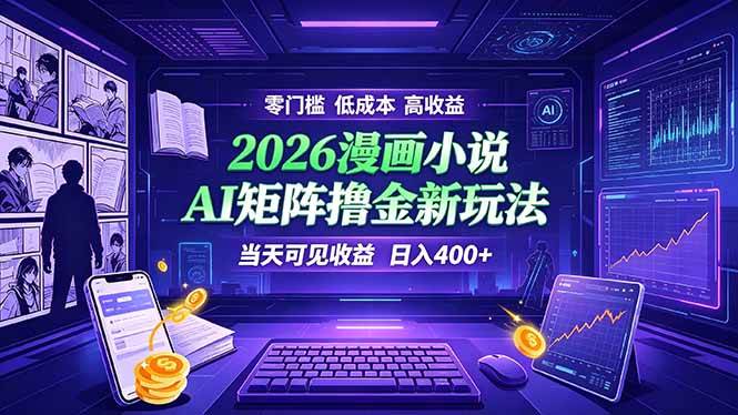 （19219期）爆款小说漫画大阅读 ai矩阵操作 当天可见收益 日入400+ 零门槛 高收益-小栈博客测试网