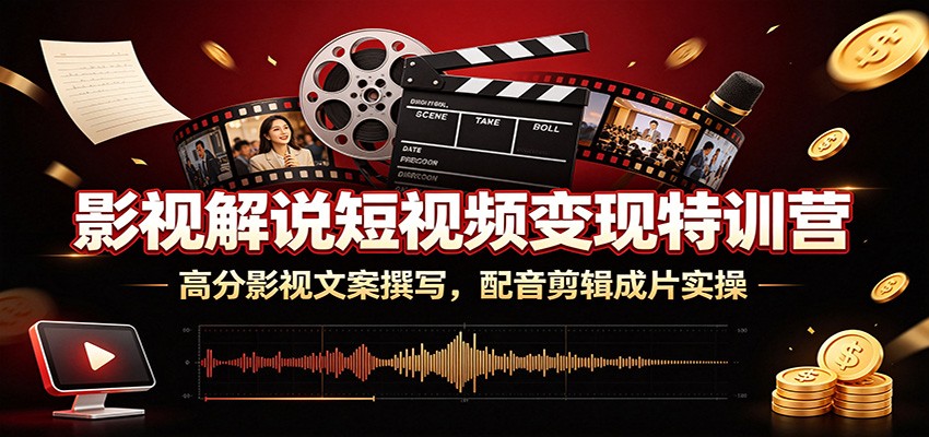 影视解说短视频变现特训营：高分影视文案撰写，配音剪辑成片实操-邪修侠 - 演示