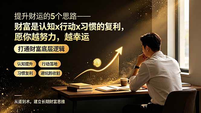 （19233期）付费文章：提升财运的5个思路——财富是认知x行动x习惯的复利，愿你越努力，越幸运-情久项目网