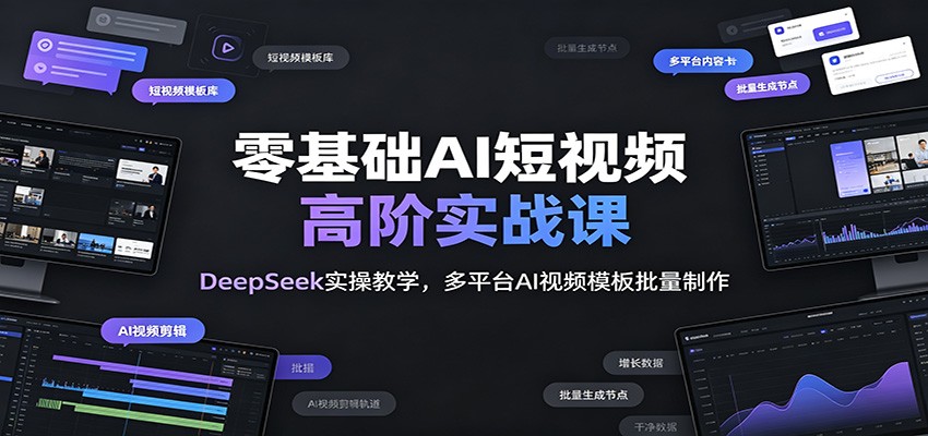 零基础AI短视频高阶实战课：DeepSeek实操教学，多平台AI视频模板批量制作-邪修侠 - 演示