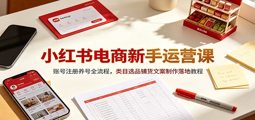 小红书电商新手运营课:账号注册养号全流程,类目选品铺货文案制作落地教程-邪修侠 - 演示