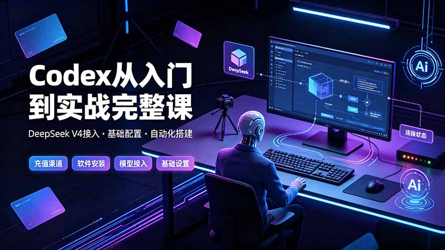 Codex从入门到实战完整课｜充值·安装·接入DeepSeek，记忆·插件·Skill·CLI·MCP全拆解-怪兽网创俱乐部