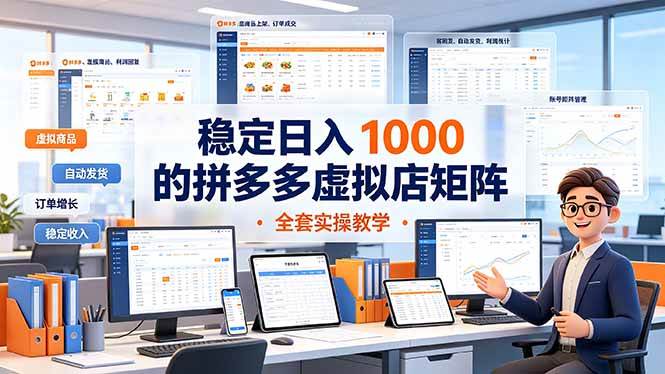 （19253期）稳定日入 1000 的拼多多虚拟店矩阵，全套实操教学-情久项目网