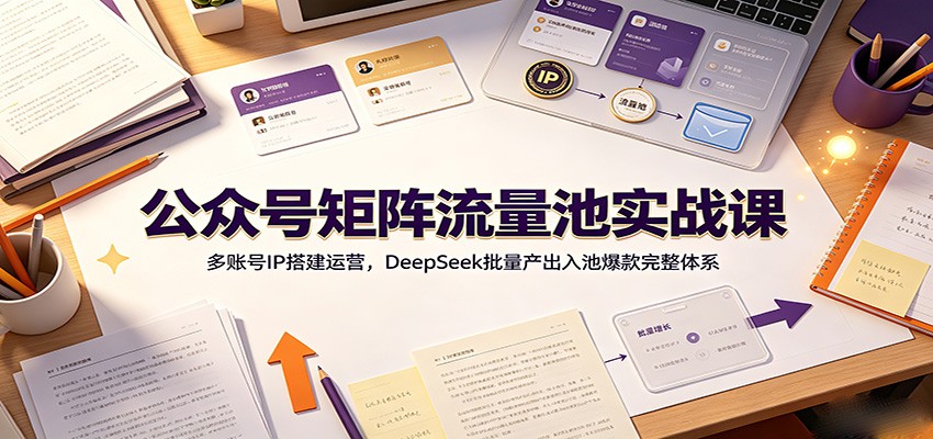 公众号矩阵流量池实战课:多账号IP搭建运营,DeepSeek批量产出入池爆款完整体系-邪修侠 - 演示