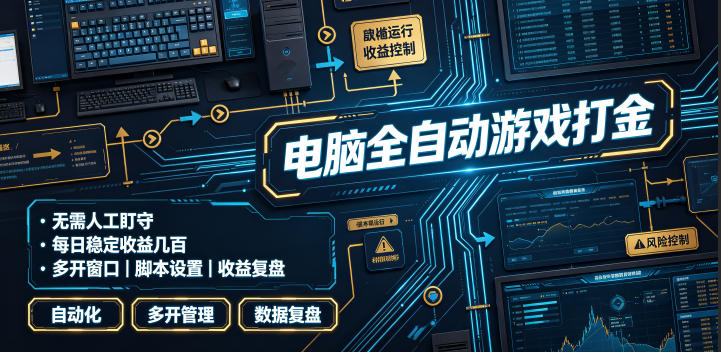 电脑全自动游戏打金，无需人工盯守，每日稳定收益几百！【揭秘】-怪兽网创俱乐部