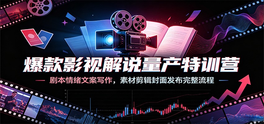爆款影视解说量产特训营:剧本情绪文案写作,素材剪辑封面发布完整流程-邪修侠 - 演示