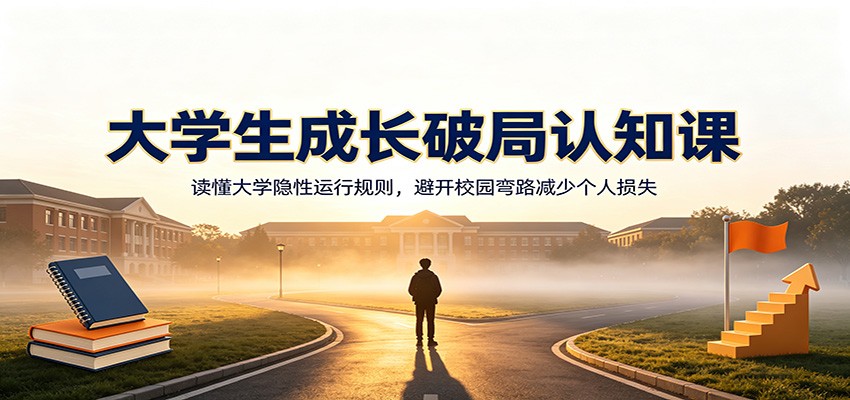 大学生成长破局认知课：读懂大学隐性运行规则，避开校园弯路减少个人损失-怪兽网创俱乐部