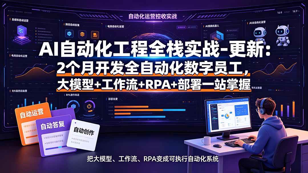 (19279期)AI自动化工程全栈实战-更新:2个月开发全自动化数字员工,大模型+工作流+RPA+部署一站式掌握-邪修侠 - 演示