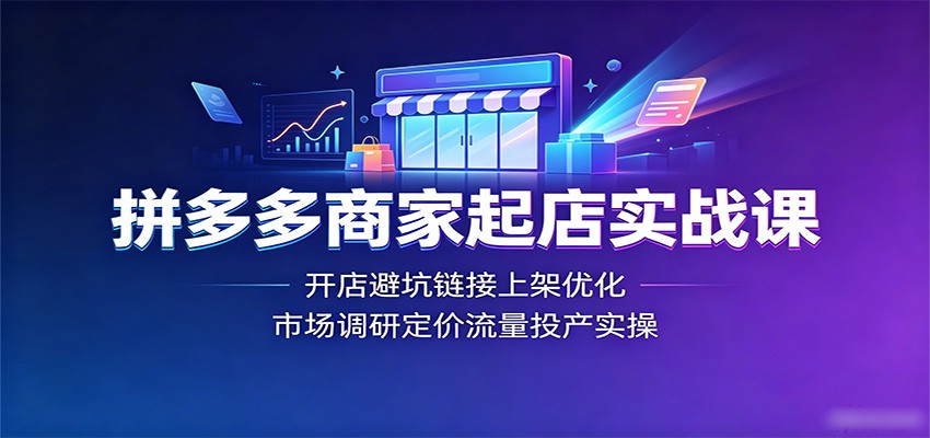 拼多多商家起店实战课:开店避坑链接上架优化,市场调研定价流量投产实操-邪修侠 - 演示