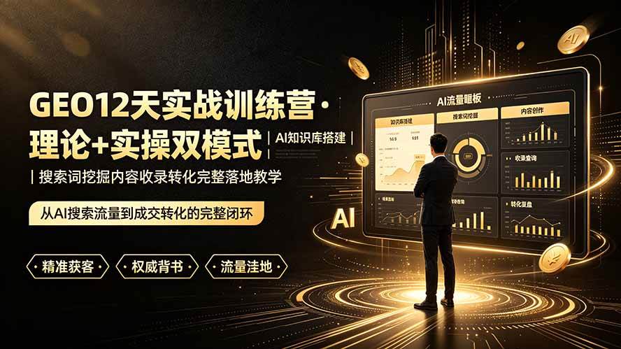 (19277期)GEO12天实战训练营·理论+实操双模式|AI知识库搭建|搜索词挖掘内容收录转化完整落地教学-邪修侠 - 演示