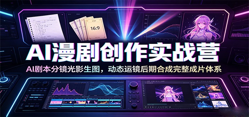 AI漫剧创作实战营:AI剧本分镜光影生图,动态运镜后期合成完整成片体系-邪修侠 - 演示
