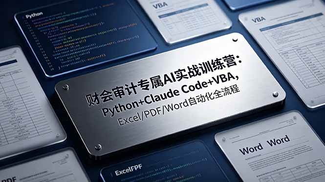 (19268期)财会审计专属 AI实战训练营-更新:Python+Claude Code+VBA,Excel/PDF/Word自动化全流程-邪修侠 - 演示