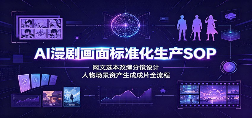 AI漫剧画面标准化生产SOP：网文选本改编分镜设计，人物场景资产生成成片全流程-邪修侠 - 演示